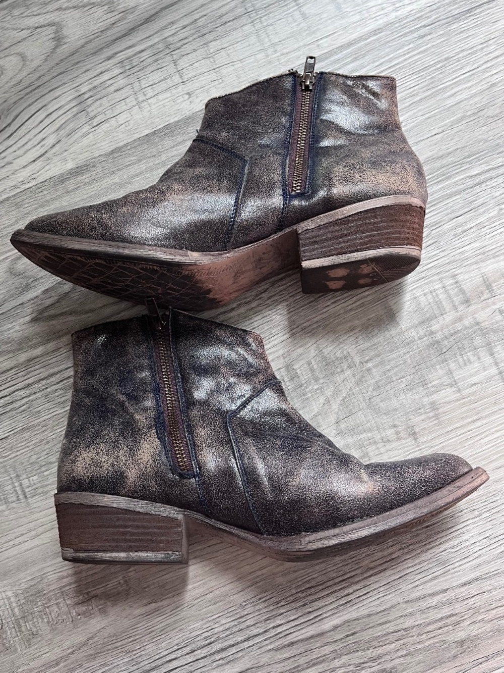 Circle G by Corral Leather Ankle Booties Star Inlay Studded Women's 12 - Picture 7 of 13